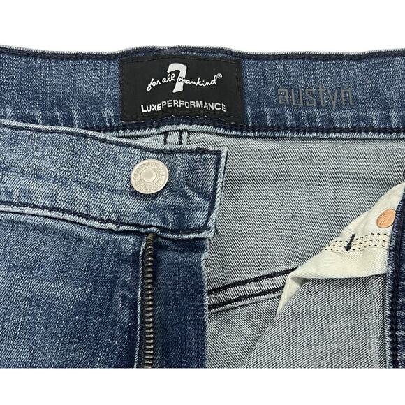 7 for All Mankind Austyn Jeans Relaxed Straight Leg Medium Blue Luxe Men’s 38 - Picture 6 of 7
